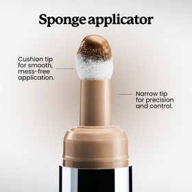 Sacheu applied to cheek showing sculpted definition benefit