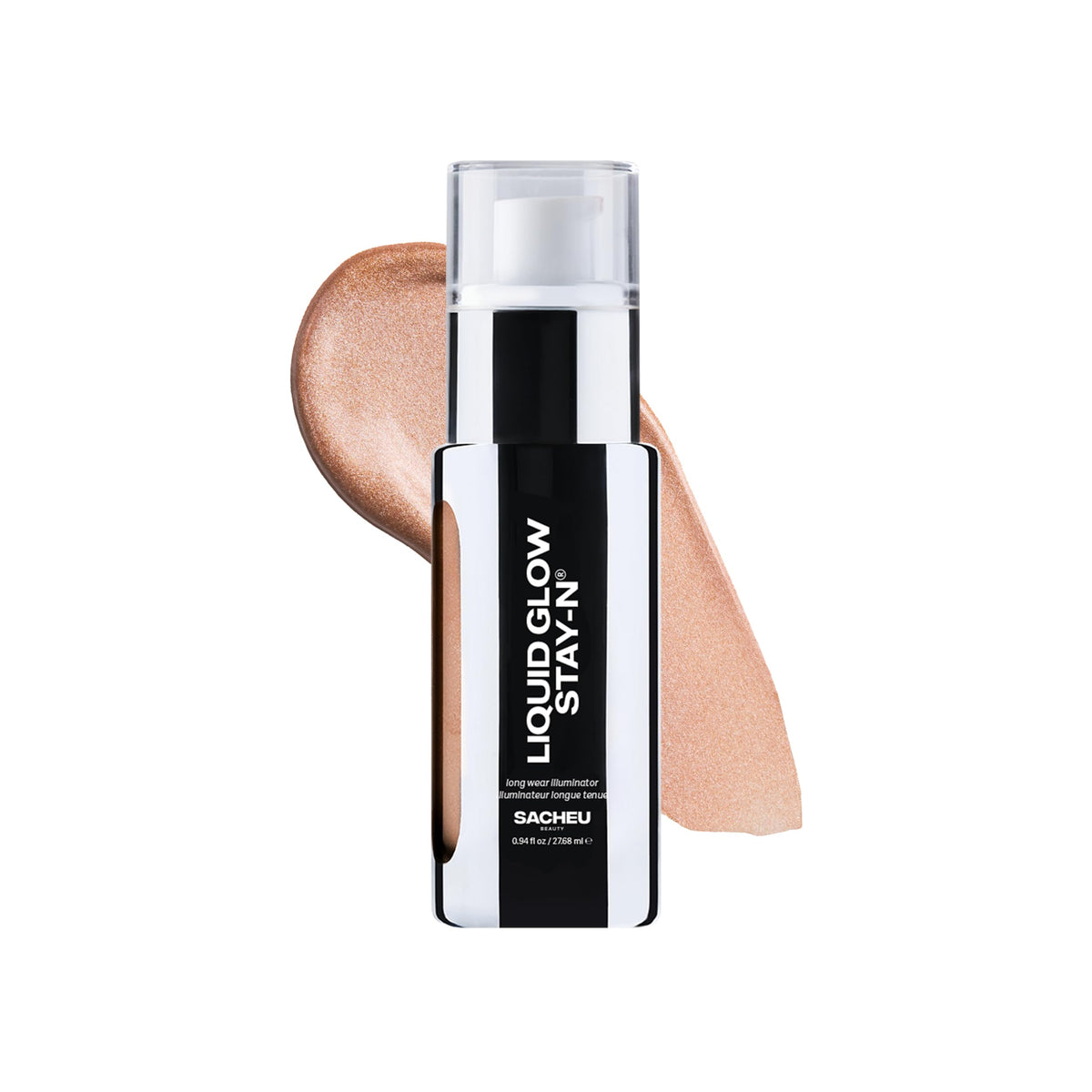 Sacheu front packaging showing compact 30ml bottle and label for travel-ready glow
