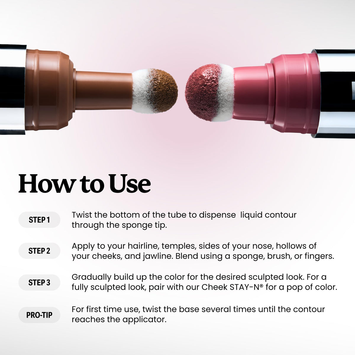 Sacheu side profile with contour applied showing sculpted cheek definition