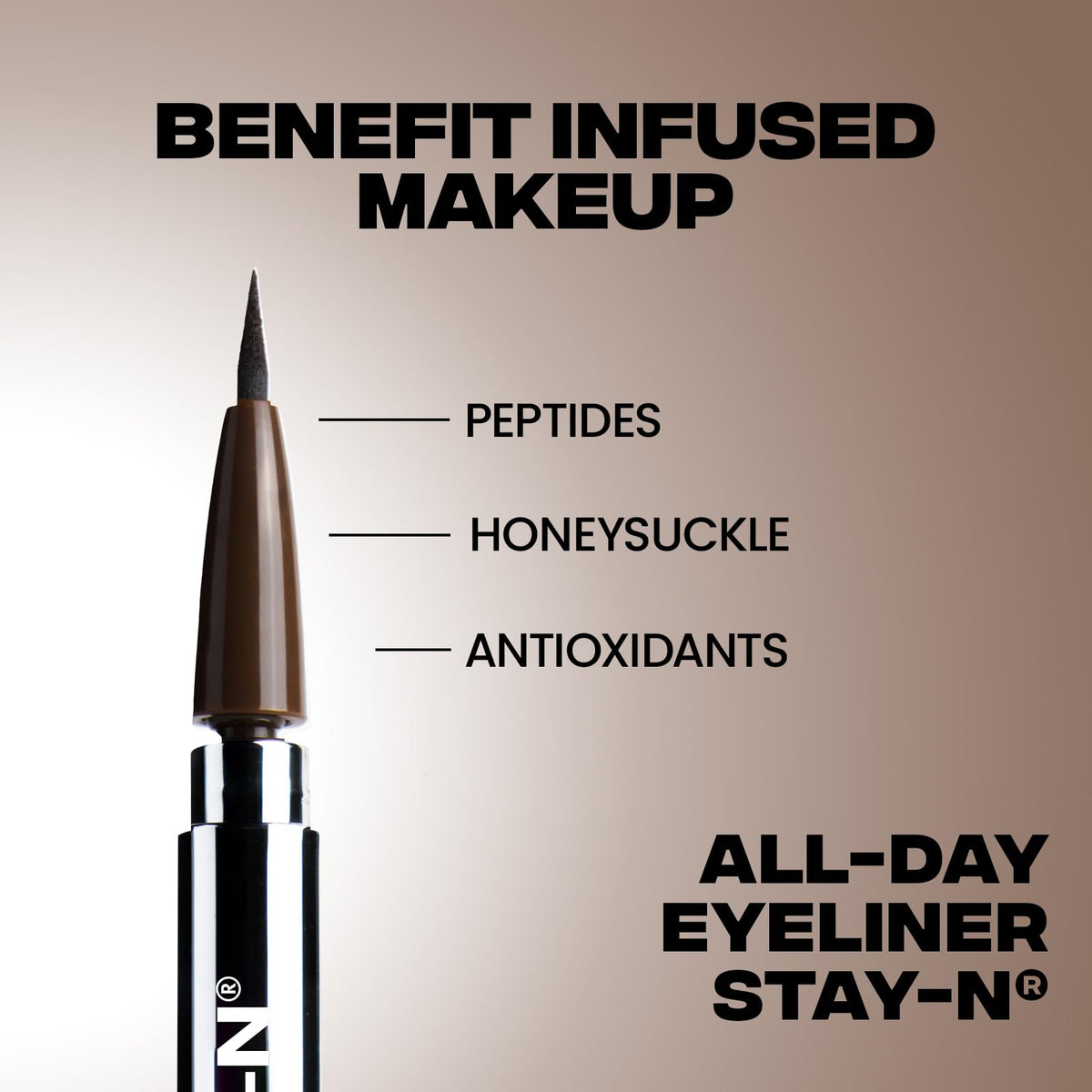 Sacheu eyeliner applied on eyelid close-up, crisp wing and smudge resistance