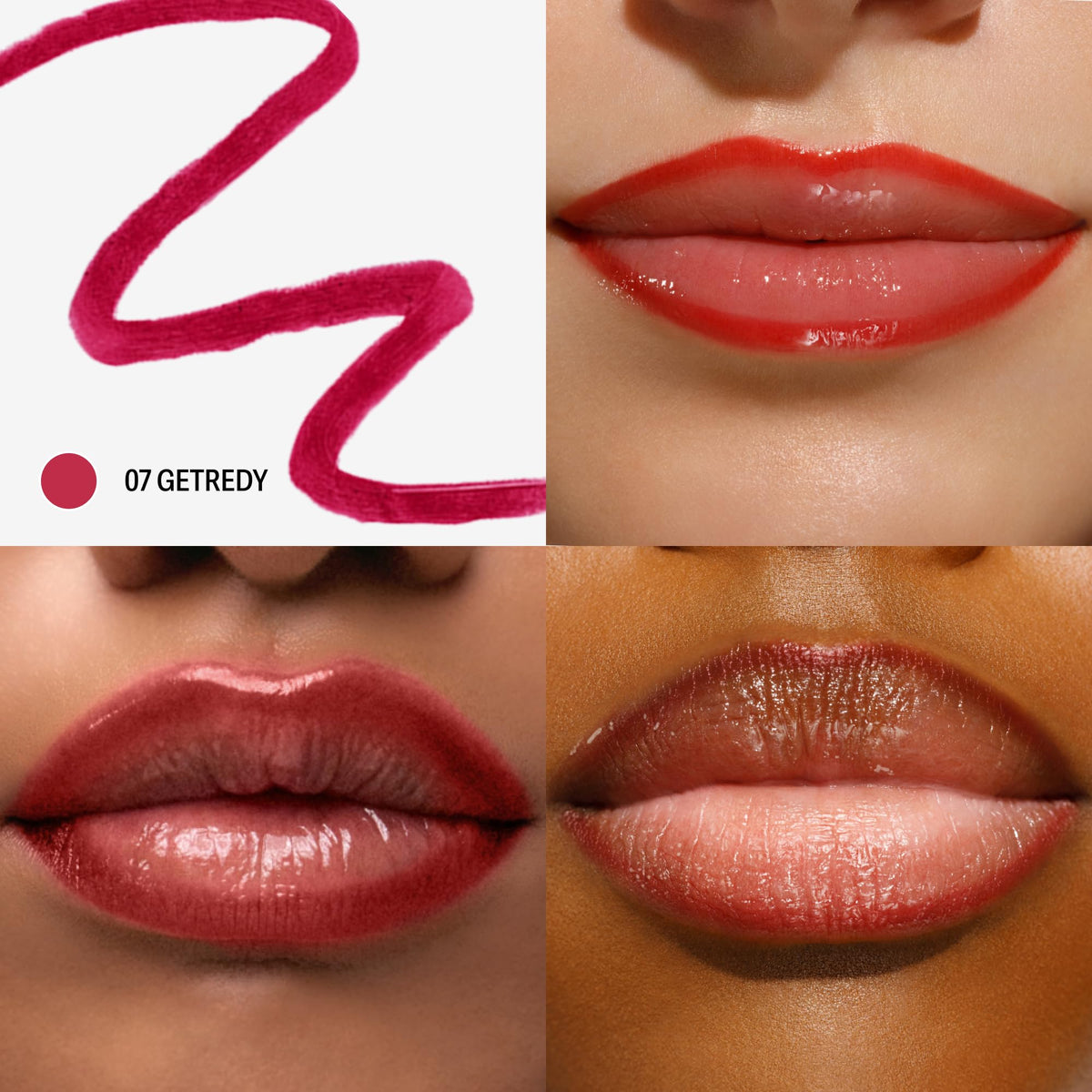 Sacheu drying film texture on lips illustrating even application