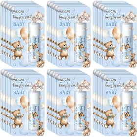 Sacubee front packaging showing 30 blue bear lip balms and festive look