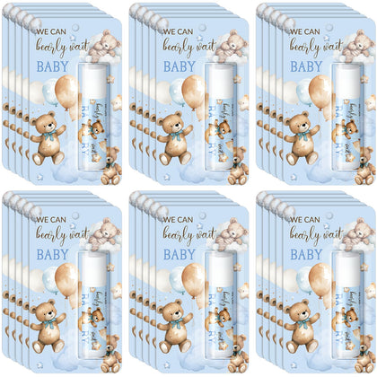 Sacubee front packaging showing 30 blue bear lip balms and festive look