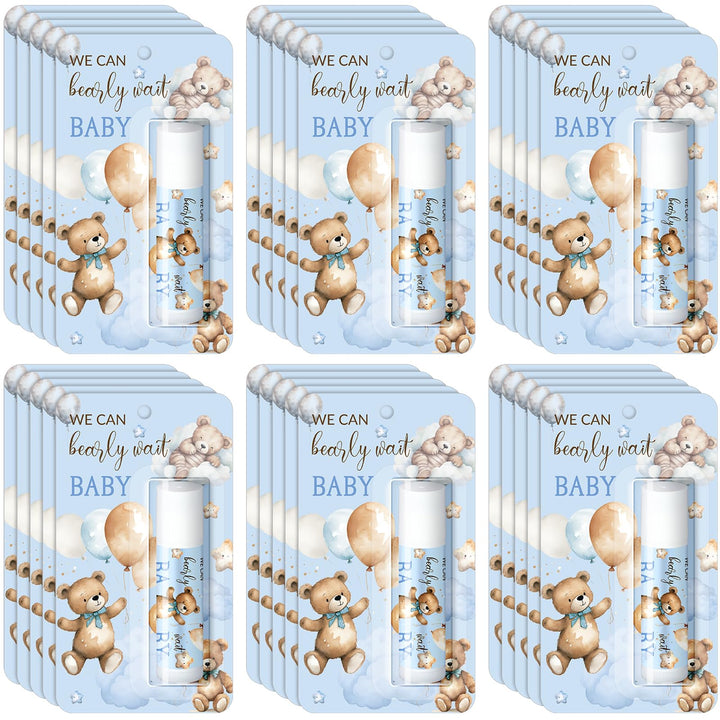Sacubee front packaging showing 30 blue bear lip balms and festive look