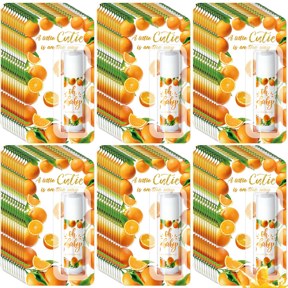 Sacubee front packaging showing 30 lip balms and orange theme benefit