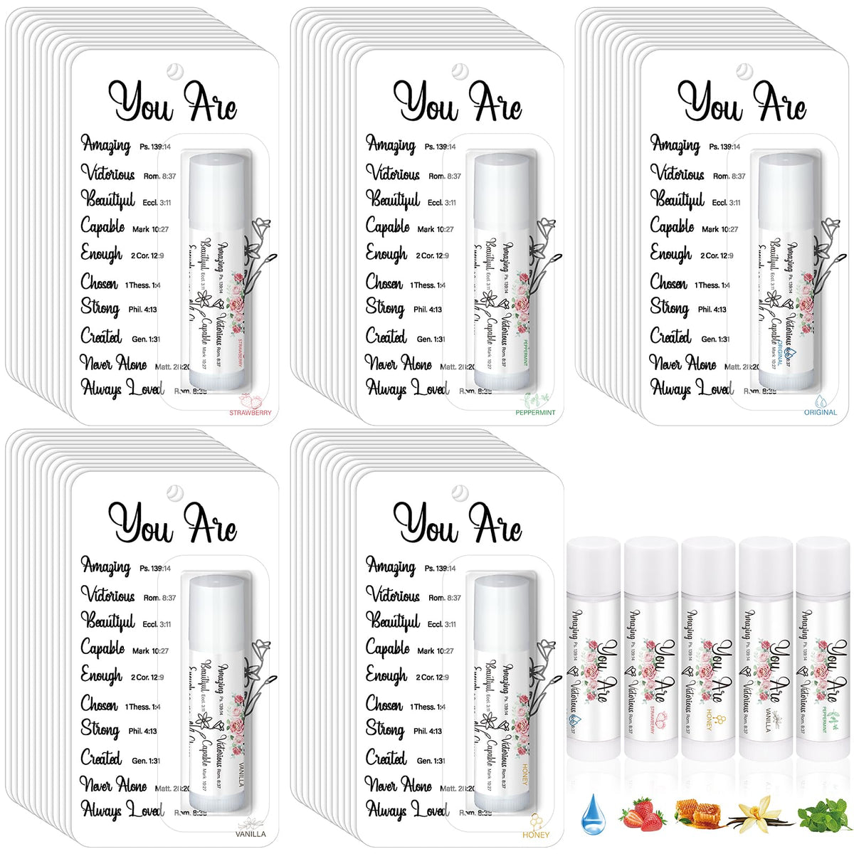Sacubee front packaging showing 25-count bulk lip balm benefits