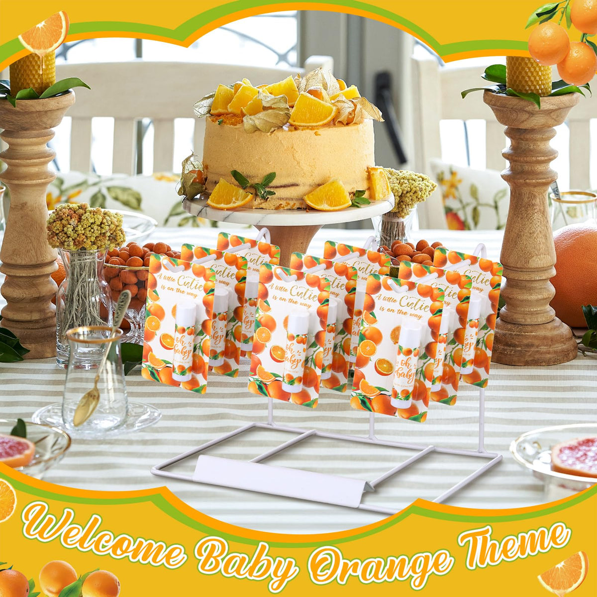 Sacubee arranged on a party table adding decorative, practical favors