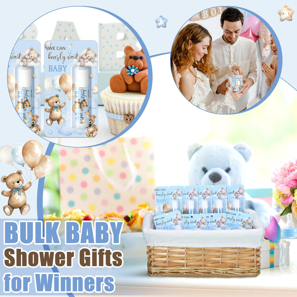 Sacubee arranged on a baby shower table creating seasonal decorative accents