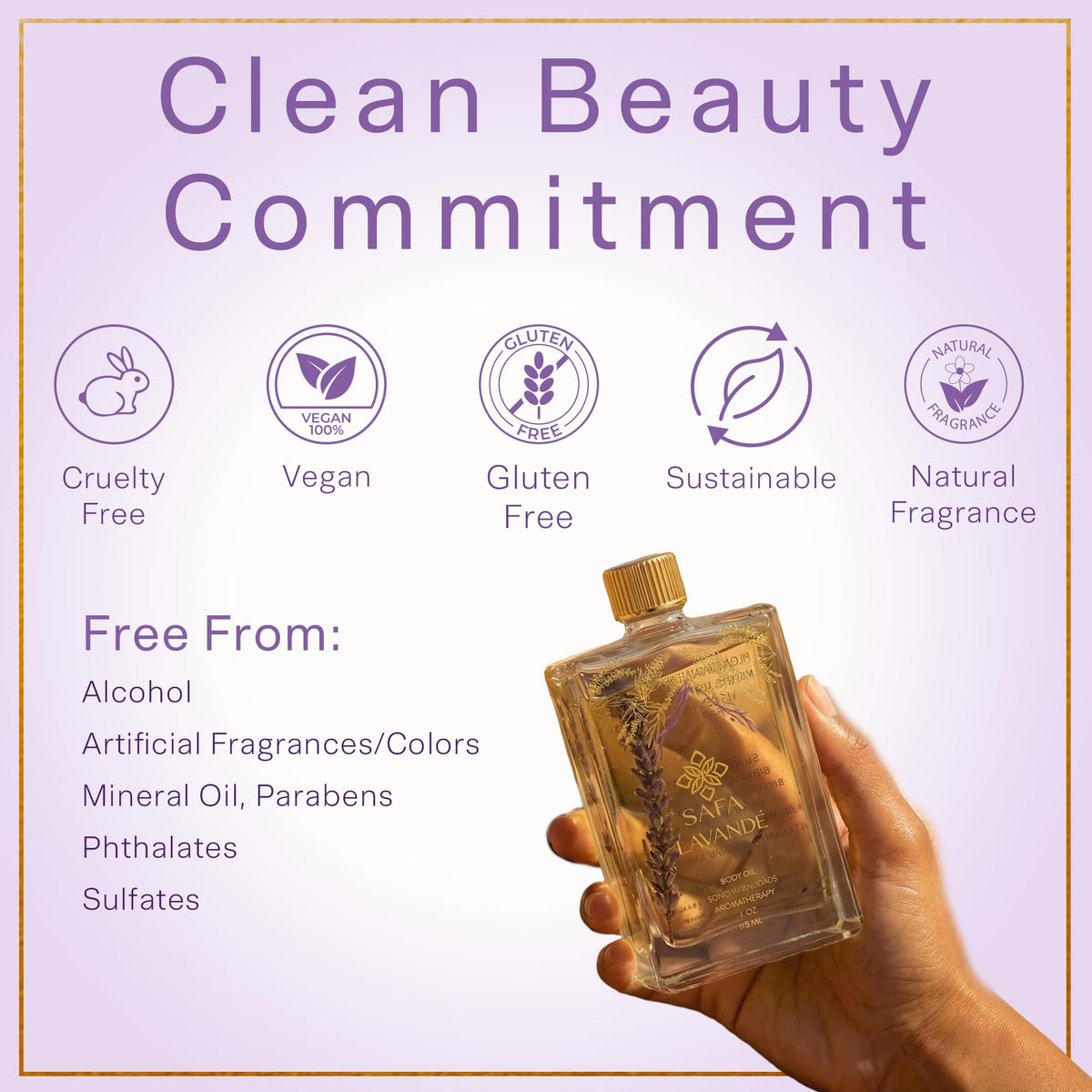 SAFA oil droplet on skin absorbing quickly for lightweight hydration benefit