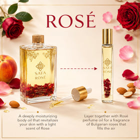 SAFA Rosé next to a coin for scale showing compact 10 mL travel size