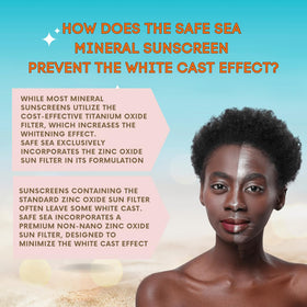 SAFE SEA applying to face demonstrating clear, no-white-cast benefit
