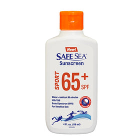 Safe Sea front packaging showing SPF 65 protection and benefits