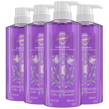 Safeguard front packaging showing lavender scent and antibacterial benefit