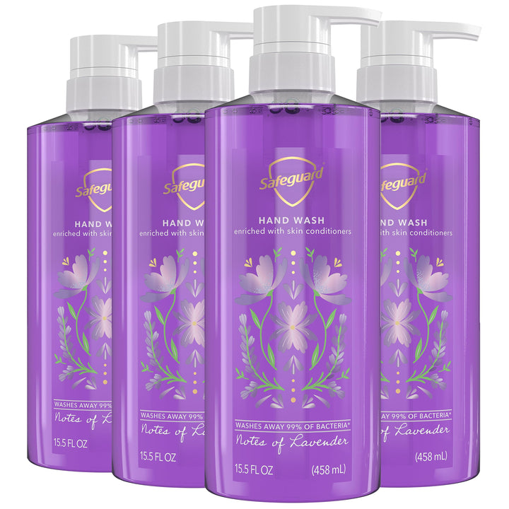 Safeguard front packaging showing lavender scent and antibacterial benefit