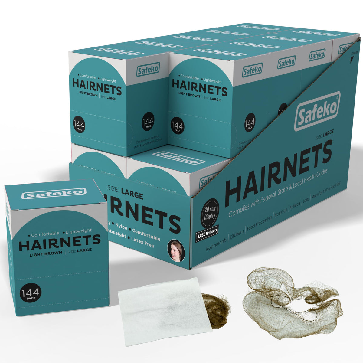 SAFEKO front packaging showing 144-pack and color for quick identification