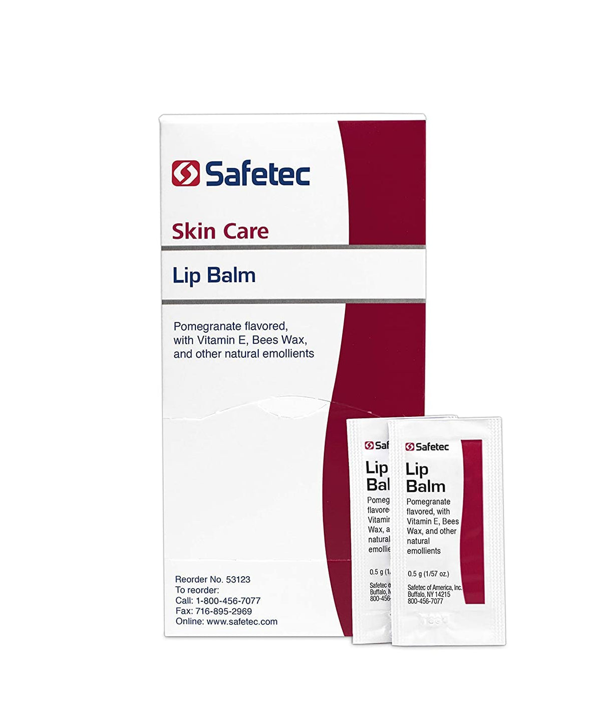 Safetec lip balm held next to a coin for size and portability clarity