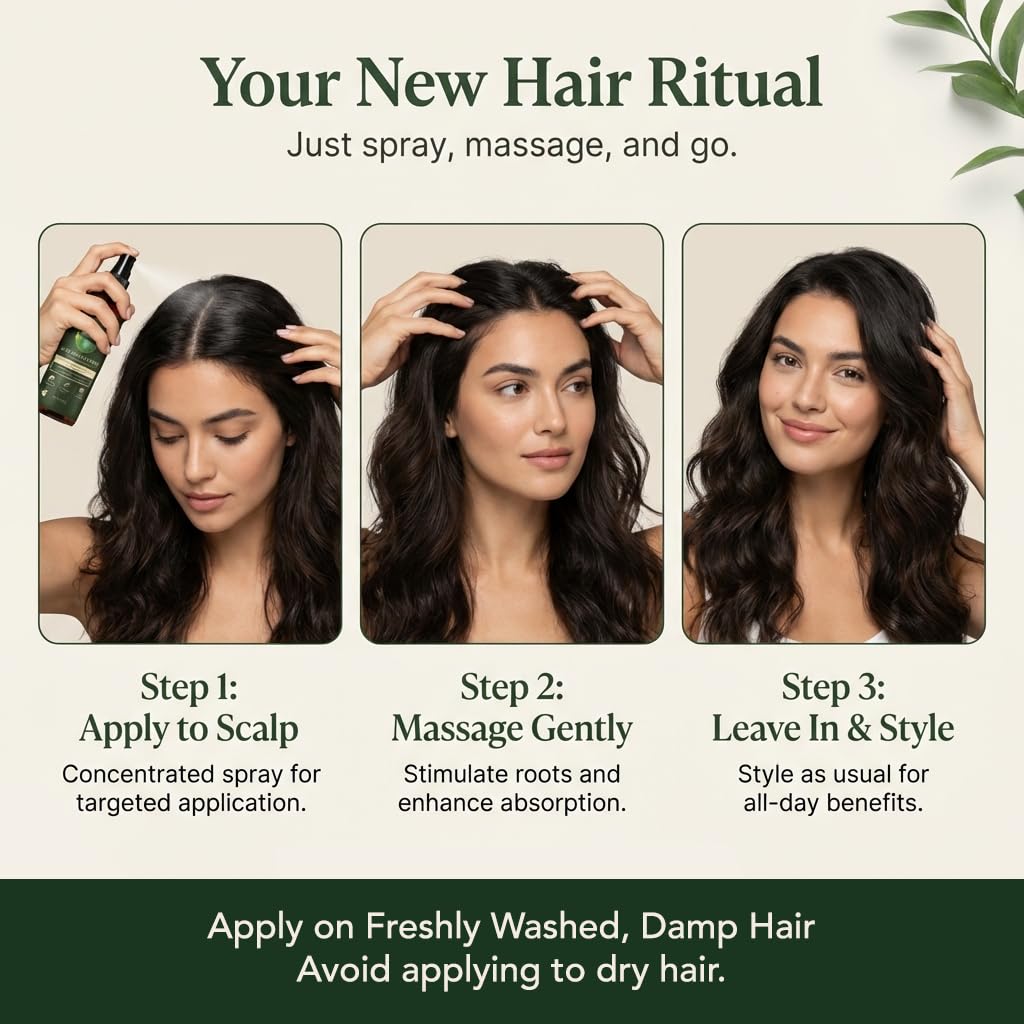 Sages Of The Ages mist being sprayed on roots, refreshes scalp and adds volume