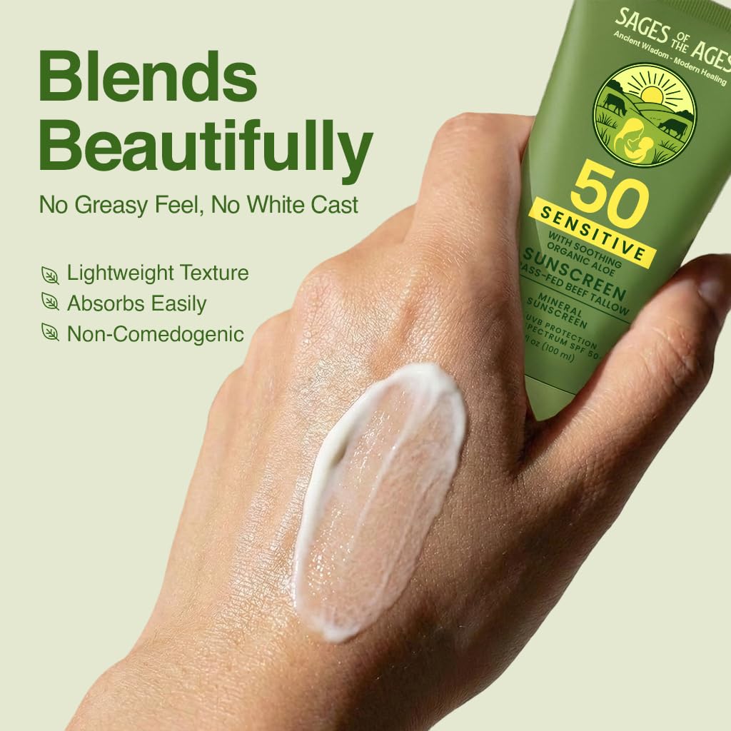 Sages Of The Ages close-up of creamy tallow texture highlighting nourishing glide