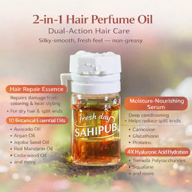 SAHIPUB hair before and after image highlighting smoother, shinier results