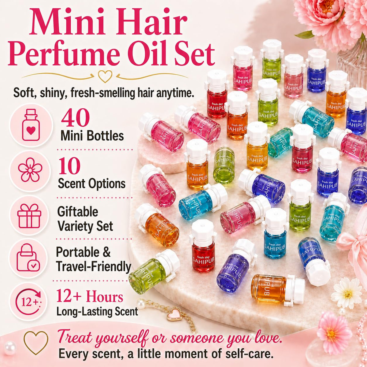 SAHIPUB array of ten scented mini bottles, portable variety for on-the-go