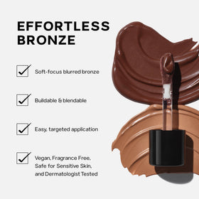Saie texture swipe of Dew Bronze showing creamy dewy finish and blendability