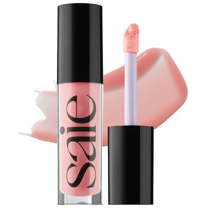 Saie tube front packaging showing Bubble shade and glossy finish benefit
