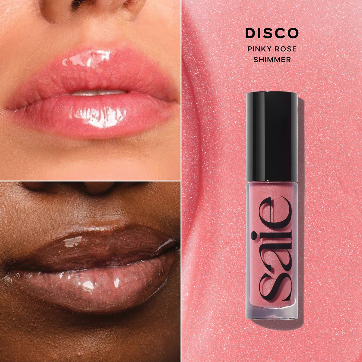 Saie Glossybounce doe-foot applicator close-up with smooth application benefit