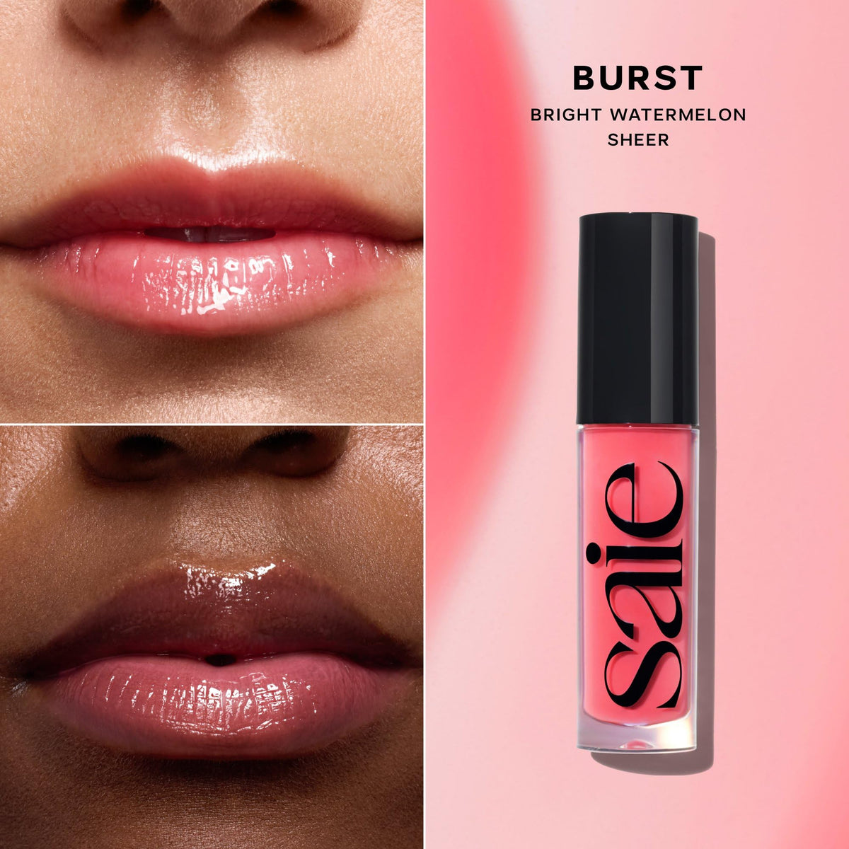 Saie Glossybounce doe-foot applicator displaying precise, mess-free application