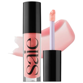 Saie front packaging showing Glossybounce tube and label, easy-to-carry