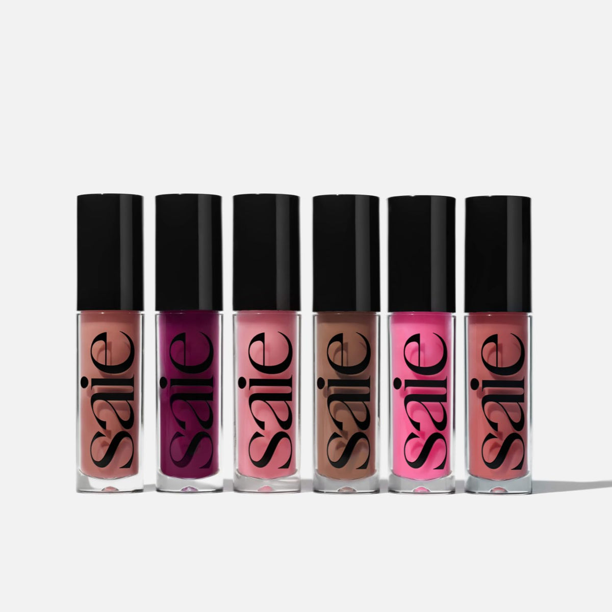 Saie glossybounce ingredient focus on jojoba and hyaluronic acid conveying hydration benefits