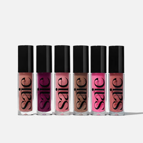 Saie glossybounce ingredient focus on jojoba and hyaluronic acid conveying hydration benefits