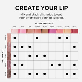Saie Glossybounce layered over lipstick demonstrating added shine and depth benefit