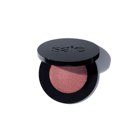 Saie front compact showing mauveglow shade and sleek packaging benefit portable glow