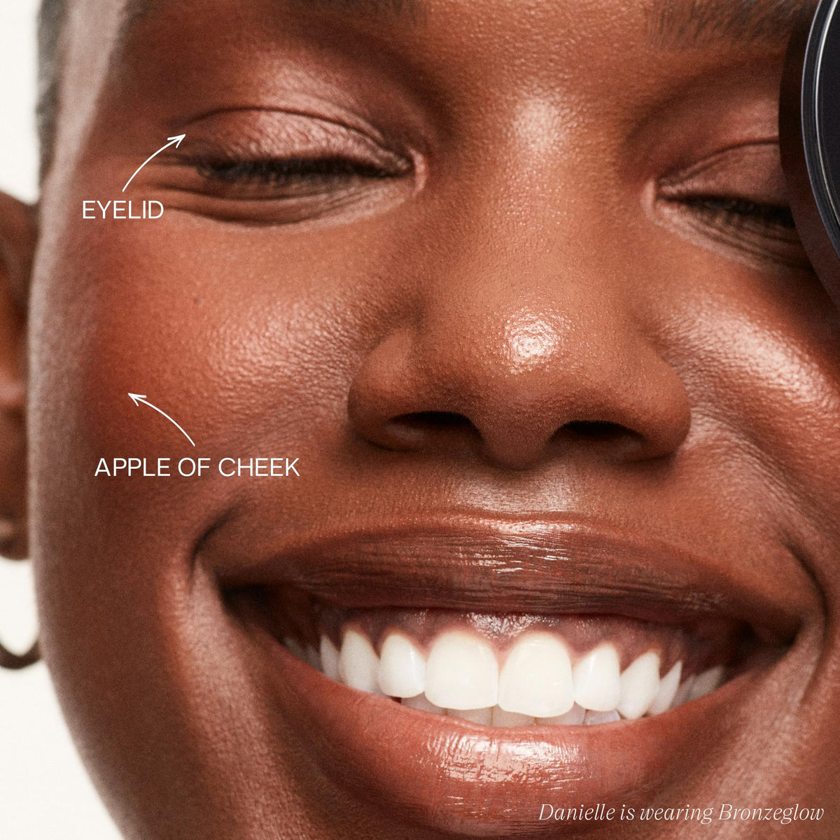 Saie texture swipe of cream formula demonstrating blendable, hydrating finish