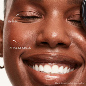 Saie texture swipe of cream formula demonstrating blendable, hydrating finish