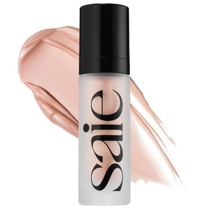 Saie front packaging showing Glowy Super Gel bottle and label for brand clarity
