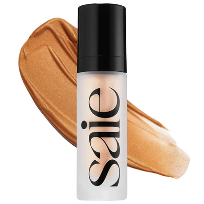 Saie front packaging showing tube and label, highlights natural glow