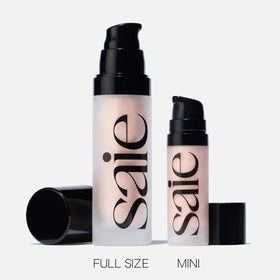 Saie product on vanity in lifestyle setting suggesting everyday radiant routine