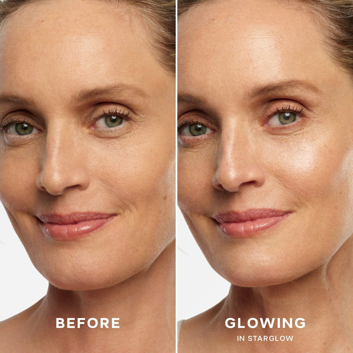 Saie Glowy Super Gel pump dispensing gel showing lightweight hydrating texture