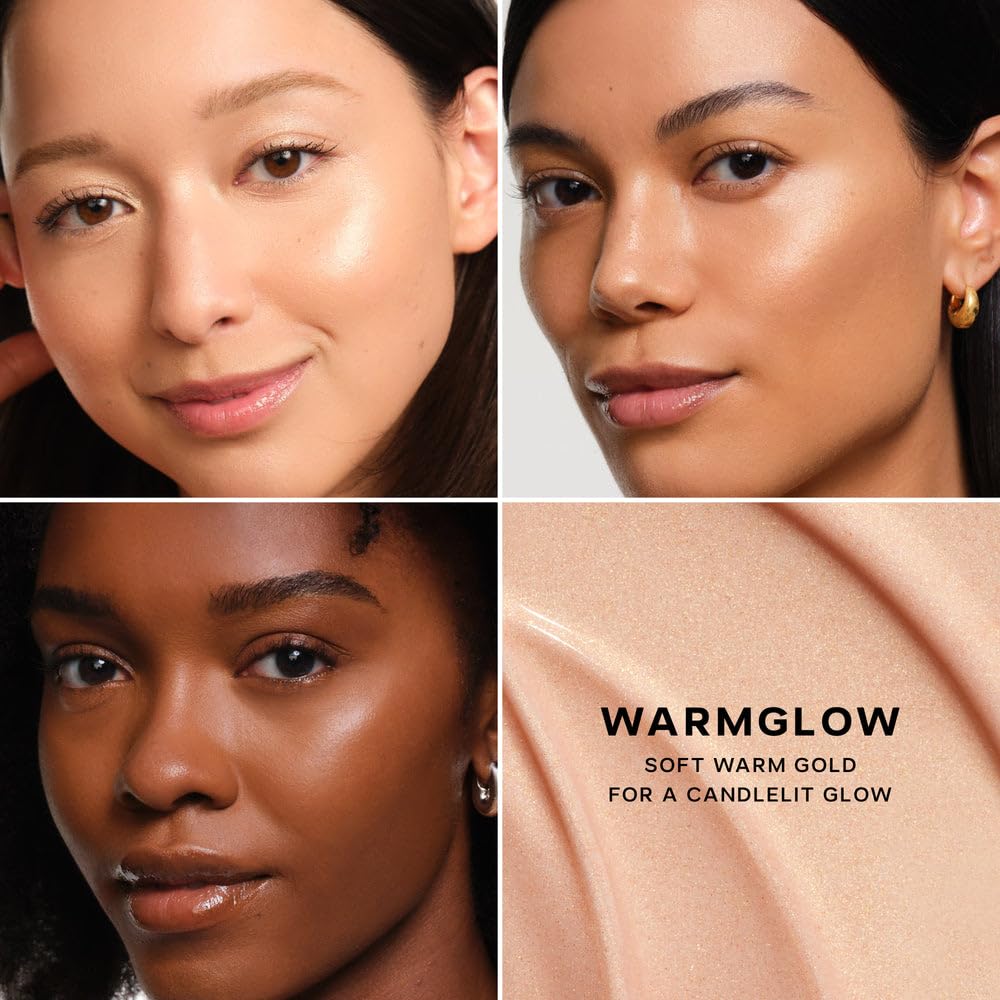 Saie Glowy Super Gel Warmglow texture close-up showing gel shine and hydrating look
