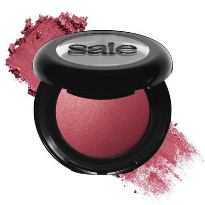 Saie Grazie front pan showing baked blush and compact for easy pickup and blend