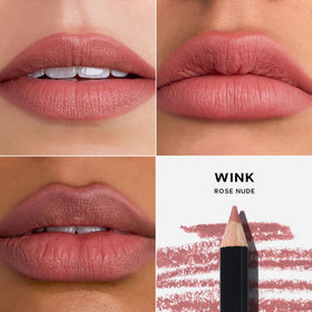 Saie lip liner 101 creamy texture swatched on paper for smooth glide