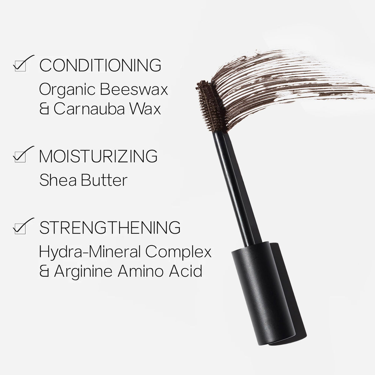 Saie mascara 101 before and after lashes demonstrating visible length and lift
