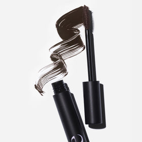 Saie mascara 101 texture swipe highlighting creamy brown formula for smooth coverage