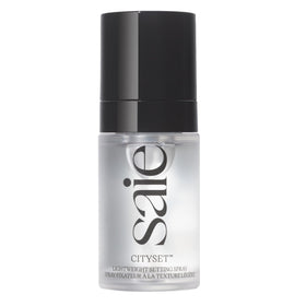 Saie mini CitySet front packaging showing label and compact bottle benefiting travel use