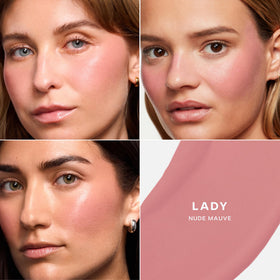 Saie mini dew texture swirled on skin demonstrating blendable, hydrating finish
