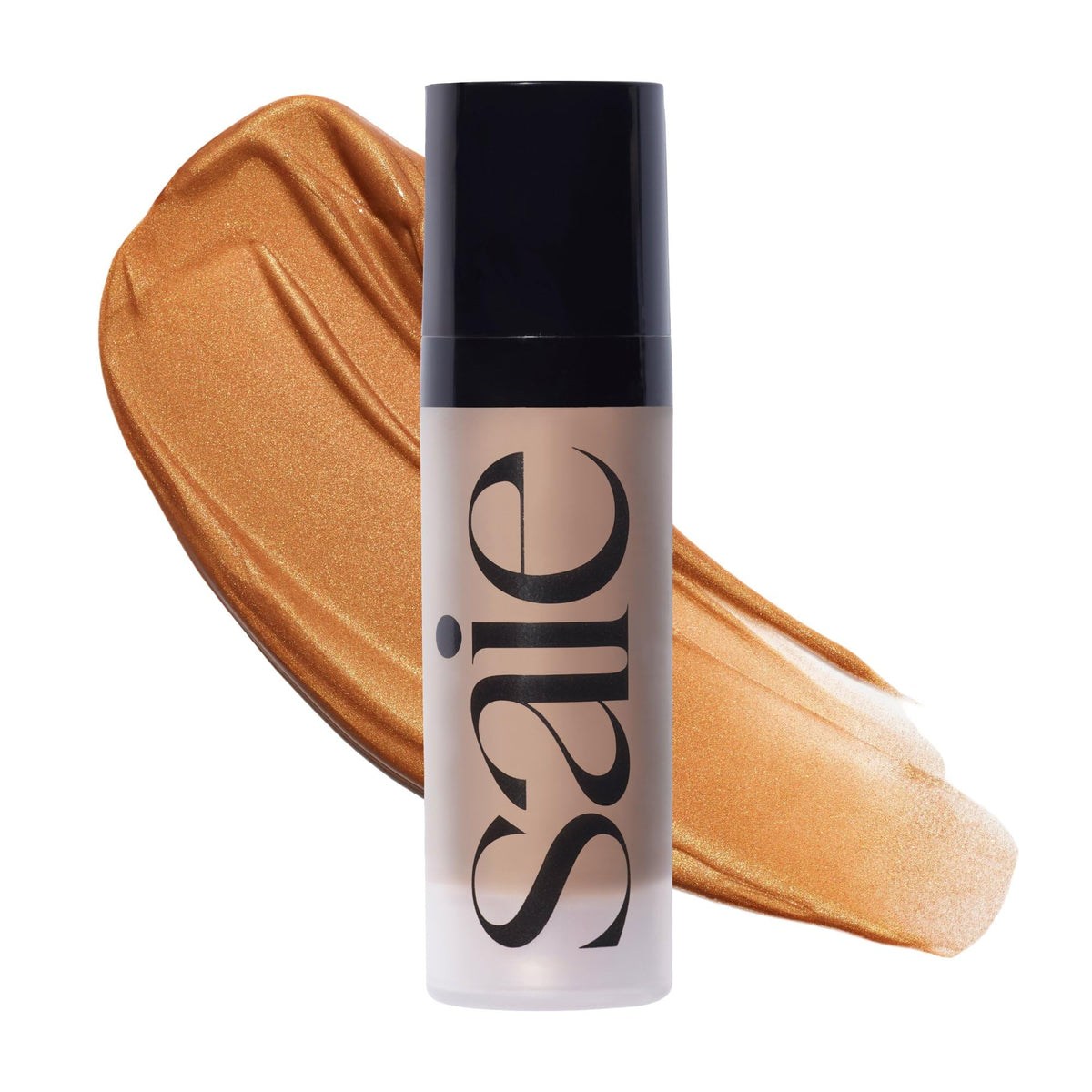 Saie mini glowy super gel front packaging showing compact luminous primer benefit