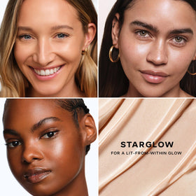 Saie mixed into foundation demonstrating customizable glow and finish