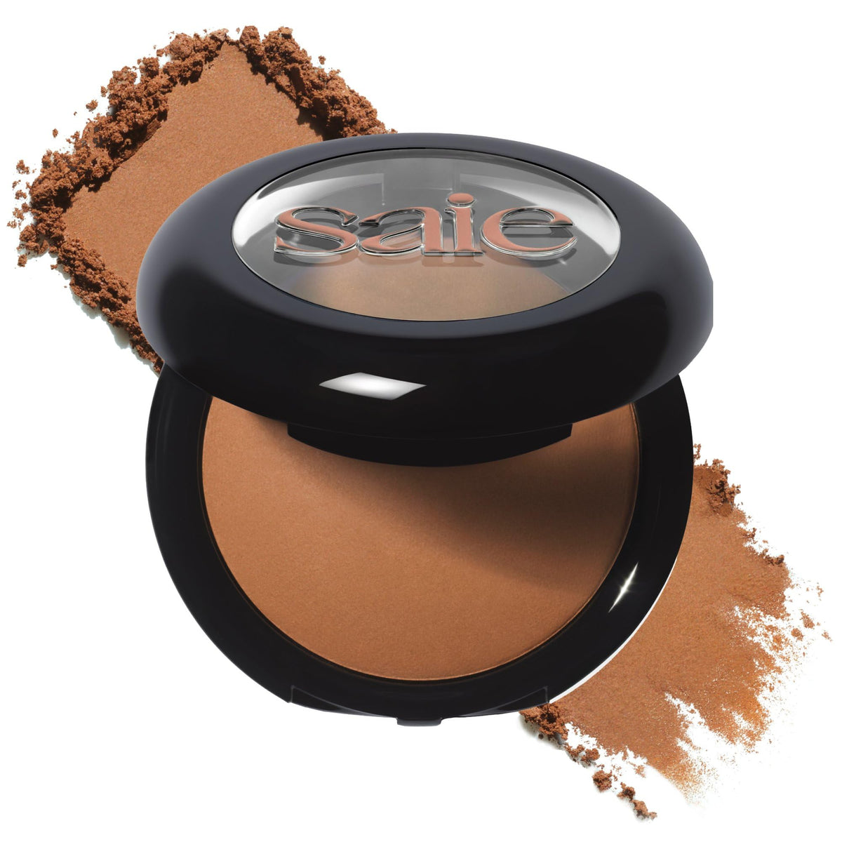 Saie compact front view showing sleek packaging and portable benefit