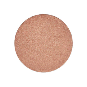 Saie Quartzglow front pan view showing warm bronze refill and sustainable design